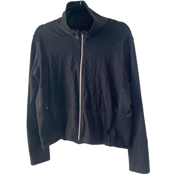 CALIA by Carrie Underwood Tops - Calia By Carrie Underwood Black Full Zip Quilted Top Jacket Women’s Large NWOT